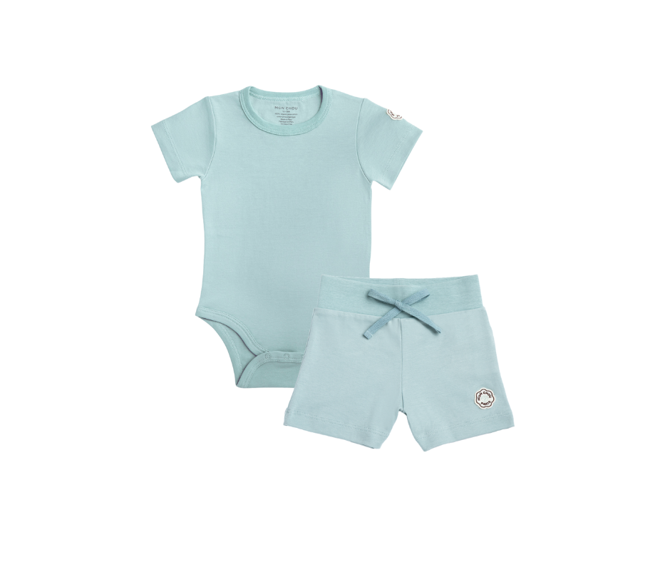 Short Sleeve Onesie & Shorts in Meadow