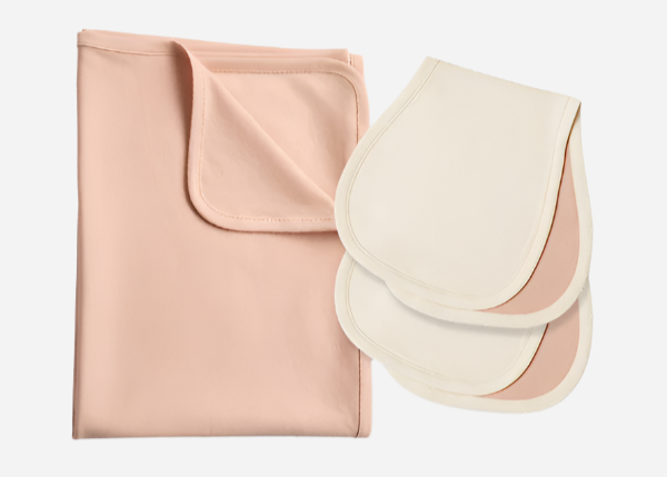 Girl Swaddle and Burp Cloth Gift Set