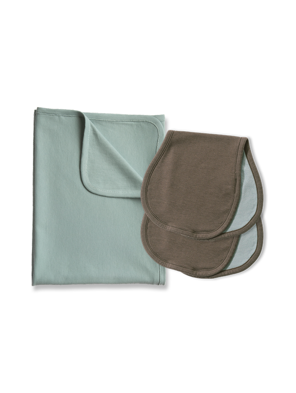 Boy Swaddle and Burp Cloth Gift Set