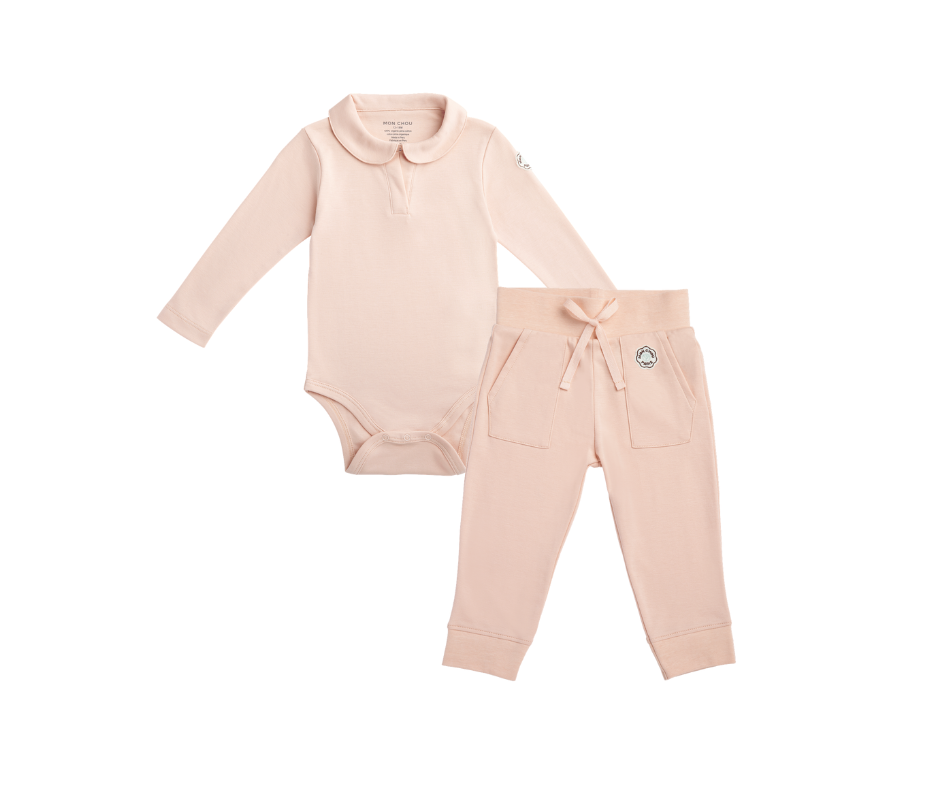 Long Sleeve Polo Onesie & Joggers in Bloom