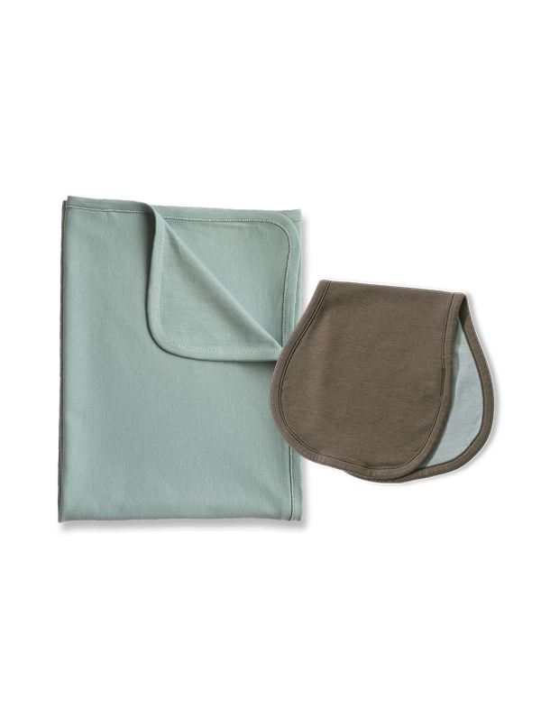 Boy Swaddle and Burp Cloth Gift Set